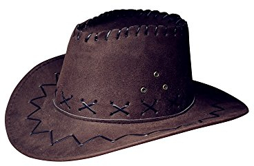 Miobo Kinder Cowboyhut - Westernhut für Cowboys & Cowgirls - Karnevals-Kostüm - Hut im Stil Australien/Texas/Western - für Kinder - Schwarzbraun