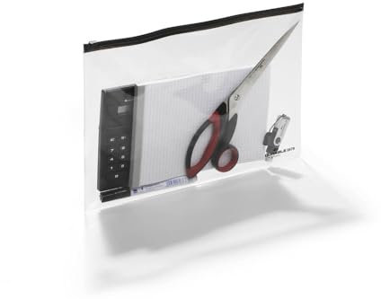 Durable Reißverschlusstasche A4, Beutel mit 5 Stück, transparent, 247901