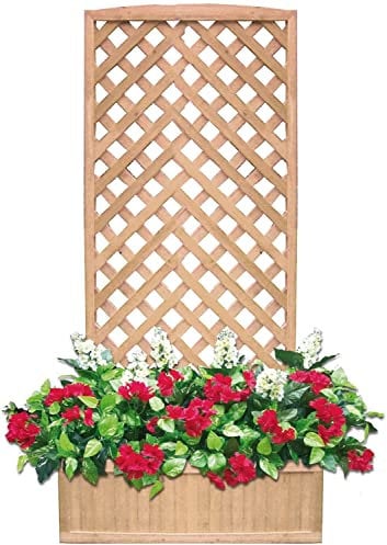 Briconess.com Fioriera in Legno con Pannello 180x90 cm grigliato a Rombi e Vaso portafiori da Giardino Azalea