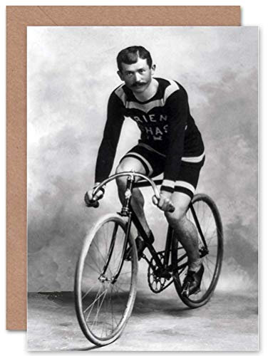 Wee Blue Coo Radfahren Radfahrer Fahrrad Vintage Schwarz Weiß Fotografie Weihnachtskarte