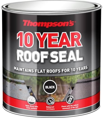 Ronseal HPRSBL4L Thompsons High Performance Roof Seal Black 4 Litre