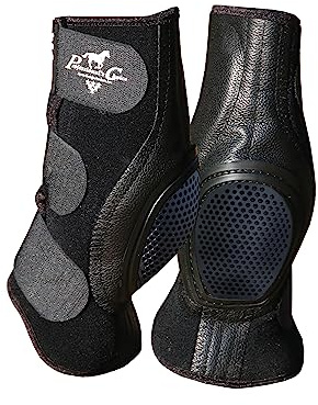Professional's Choice Equine Ventech SlideTec Skid Hinterbeinstiefel, verhindert Verbrennungen während Gleitstopps, kurz, 26,7 cm, Schwarz