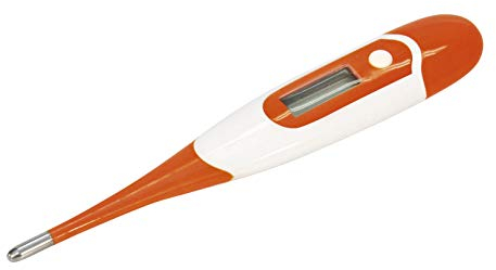 Kerbl 2137 Fieberthermometer, Wasserfest, Flexible Sonde, 10 Sekunden Meßzeit