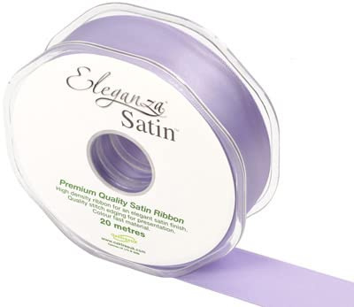 ELEGANZA Double Faced Satin 25mm x 20m Lavender No.45, 25 mm x 20 m