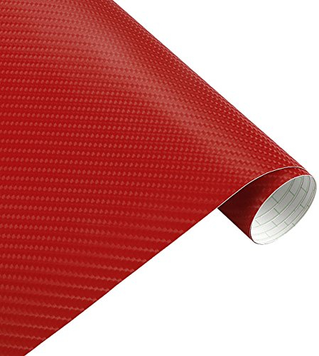 Könighaus (6,27€/m2 Rot 3D Carbon Autofolie 300 x 152 cm blasenfrei mit Anleitung