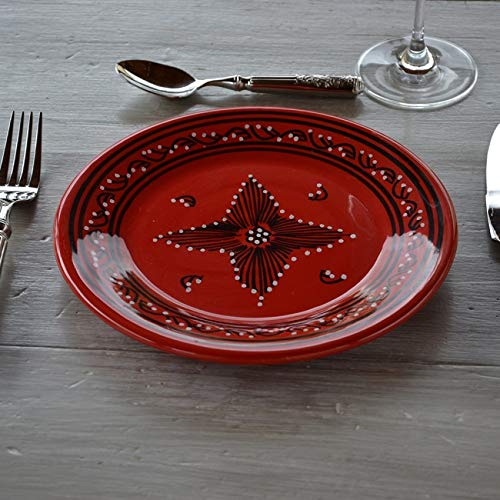 YODECO Plato llano Tatué rojo – Diámetro 24 cm