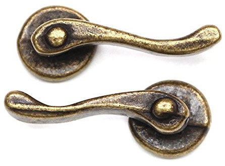 MyTinyWorld Dolls House Miniature 2 x Victorian Antique Brass Scroll Door Handles Age 14+