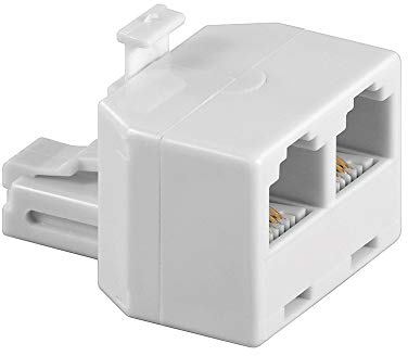 Wentronic Goobay RJ-11 Adapter RJ-11 M 2X RJ-11 FM Blanco - Adaptador para Cable (RJ-11 M, 2X RJ-11 FM, Male Connector/Female Connector, Blanco)