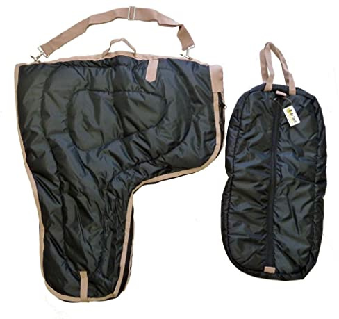 AJ Tack Western Padded Saddle and Bridle Carrier Set Black