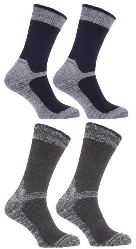 4 Pack Mens Reinforced Cotton Industrial Wear Outdoor Work Socks for Steel Toe Cap Boots