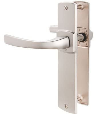 Vachette Set de Poignées de Porte sur Grande Plaque MUZE en Zamak - Version Double Béquille sur Plaque Entraxe 195 mm - Bec de Cane pour Porte Cuisine/Salon - Finition Chrome Velours - Garantie 10 Ans