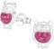 Laimons Mädchen Kids Kinder-Ohrstecker Ohrringe Kinderschmuck Eule Vogel Kauz Küken Tier Glitzer rosa pink aus Sterling Silber 925