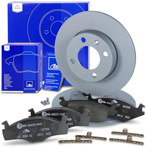 ATE Bremsenset Vorderachse inkl. Bremsscheiben vorne Ø 239 mm voll und Bremsbeläge vorne Kompatibel mit SEAT CORDOBA (6K1, 6K2, 6K5), IBIZA 2 (6K1), VW POLO (86C, 80)(86C, 80)(6V2)(86CF)
