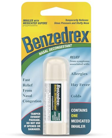 Benzedrex Nasal Decongestant Inhaler, 1 Count (Pack of 1)