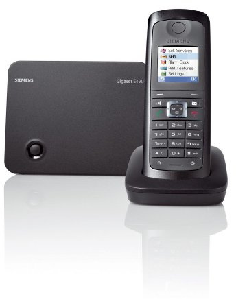 Gigaset E490 Dect-Schnurlostelefon, wasser und staubgeschützt (IP 54), schwarz/grau