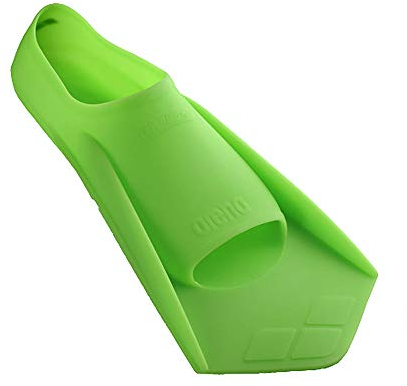 arena Powerfin Schwimmflossen, Trainingsflossen für Erwachsene, 100% Silikon, Bequeme und Kurze Schwimmflossen, Acid Lime-Black (65), 39 - 40