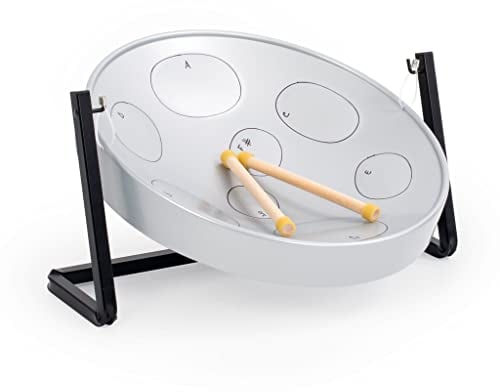 Jumbie Jam JJ3050 Tisch-Steeldrum mit Ständer und Schlägeln Grau