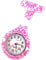Censi Silicone Fob Watch Floral Design & Swirls Tunic Nurse Extra Battery