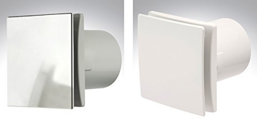 RT DECO100TC & DECO100TW 4 100mm Timer Chrome or White Extractor Bathroom Fan (White)