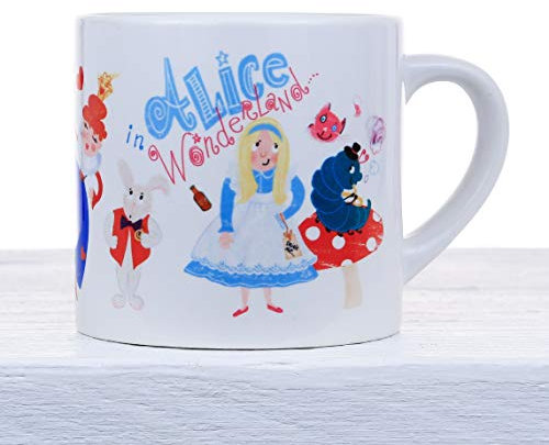 Alicia en el País de las Maravillas Nursery Rhyme Infantil Presumido Niños Taza Pequeño Taza De Cerámica Ilustrado