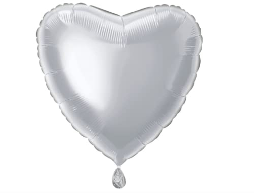 Unique Party Supplies 52952 Herzförmiger Folien-Luftballon - 45 cm - Silber