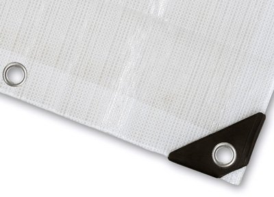 Duroplan Bootsplane Abdeckplane Gewebe-Plane 180 g/m², weiß, reißfest mit verstärkten Ecken (6 x 10 m)