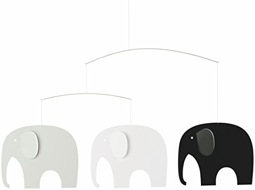 Flensted Elephant Party, Greyscale Mobile, Stahl, Mehrfarbig, 35x63cm