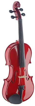 Stagg 19979 4/4 Geigenset (vollmassive Violingarnitur, Formkoffer, Bogen, Kolophonium) rot