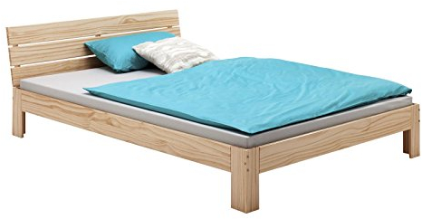 IDIMEX Massivholzbett Doppelbett Bettgestell mit Kopfteil Thomas, Kiefer massiv, 140x200 cm, Natur