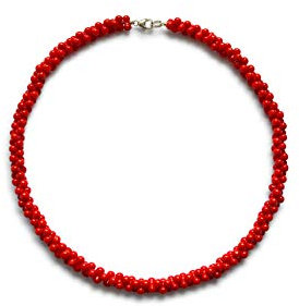 Vifaleno Natürliche rote Koralle Halskette, 8x4 mm, 925 Silber Karabinerverschluss, ca. 43 cm Länge