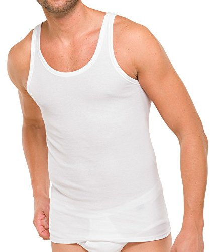 Schiesser Herren 2 Pack Ohne Arm - Essential Feinripp Unterhemd, Weiss_205144, L EU