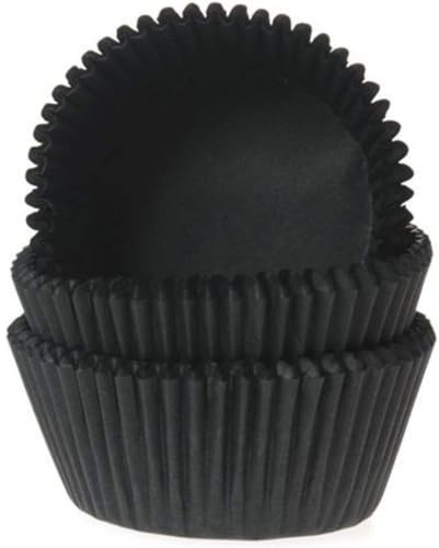 Schwarze Cupcake-Hüllen, 50 Stück