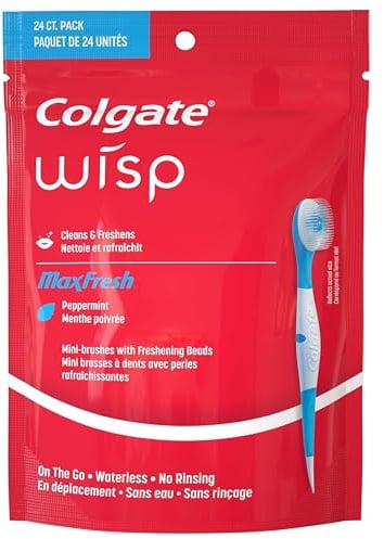 Colgate Wisp Mini-Bürste, tragbar, Weiß, Coolmint, 24 Stück