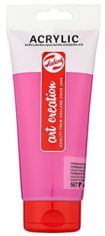 Talens Art Creation Acrylfarbe - 200 ml Tube - Permanentrot Violett 567 - Halbdeckend - Ausgezeichnete Lichtechtheit - Schnell trocknend - Wasserfest - Seidenglänzendes Finish