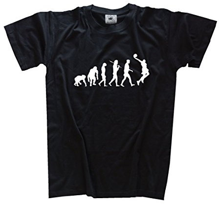 Shirtzshop T-Shirt Evolution Basketball, Schwarz, XXXL