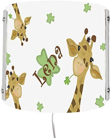 CreaDesign WA-1012, Giraffe, Kinderzimmer Wandlampe personalisiert mit Namen, Nachtlicht/Schlummerlicht für Steckdose, E14, 22 x 22,5 x 8,5 cm