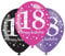 Amscan 9900874 - Latexballons 18 Happy Birthday, 6 Stück, Luftballons, Geburtstag, Dekoration, Schwarz, Pink, Lila