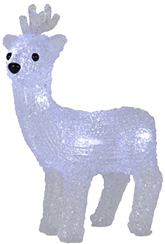 LED-Acrylrentier Crystal Deer, 5 cool light LED, ca. 21 x 17 cm, batteriebetrieben
