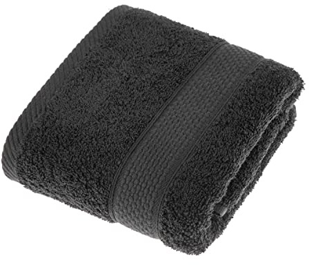 HOMESCAPES Black Turkish Cotton Hand Towel Super Soft Thick & Absorbent 500 GSM Towel Heavy Weight for everyday Luxury