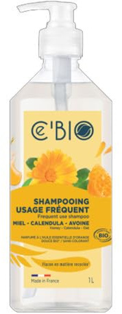 C'bio Shampooing usage fréquent Miel Calendula Avoine 1L