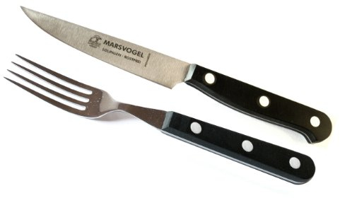 Brotzeitbesteck POM 2 tlg. Marsvogel Besteck - Set bestehend aus: Brotzeitmesser + Brotzeitgabel Solingen # 82 45 00