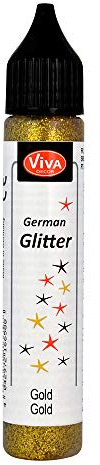 Viva Decor German Glitter, Synthetic Material, Gold, 12 x 2.1 x 2.1 cm