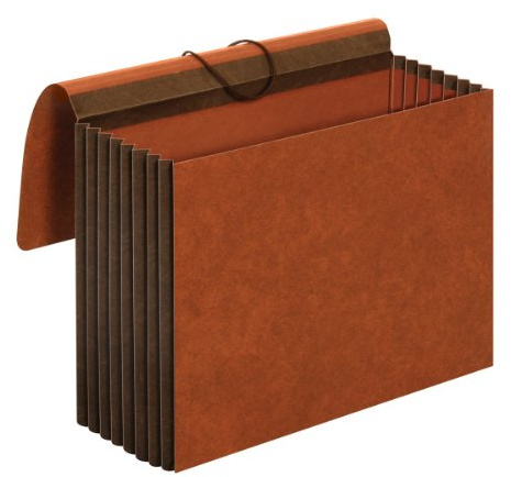 Pendaflex File Wallets, Heavy Duty, 5-Pack, Letter Size, Extra Wide, 7 Expansion, Brown, Elastic Cord Closure, Reinforced Covers for Secure Home Office Document Storage