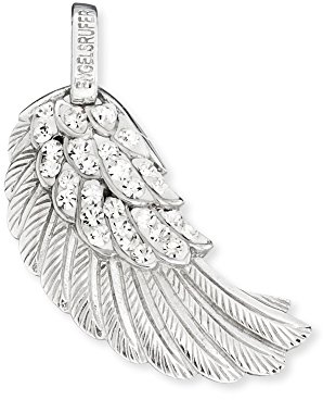 Engelsrufer Flügel Anhänger für Damen 925er-Sterlingsilber mit weißen Kristallen 45 mm