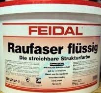 Feidal Raufaser flüssig / 10 Liter / weiß, für innen, matt, waschbeständig, lösemittelfrei, Wand- u. Deckenfarbe mit dekorativen Raufasereffekt, zum Rollen und Spritzen