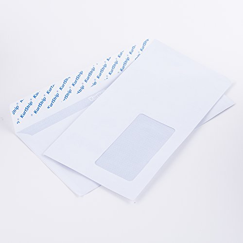 Briefumschläge DL 110 x 220 mm weiß 70g/m² mit Fenster haftklebend(kein Austrocknen - bis 3 Jahre!) (125638E) (1000)
