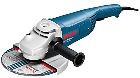 Bosch Professional Winkelschleifer GWS 22-230 H (230 mm Scheiben-Ø, 2.200 Watt 6.500 min-1 Leerlaufdrehzahl, inkl. Zusatzhandgriff, Zweilochschlüssel, Schutzhaube, Aufnahmeflansch, im Karton), 0601882L03