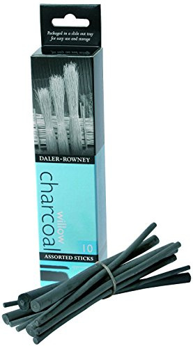 Daler-Rowney Artists Charcoal Assorted Set, 10-Piece, Drawing and Sketching, Professional Artists