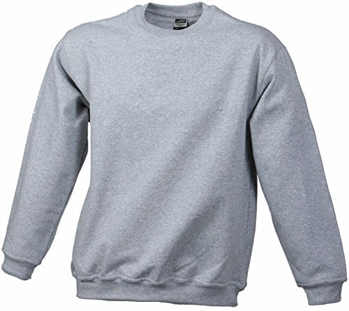 JN-0.40 James+Nicholson Herren Sweatshirt (auch in Übergrößen - bis Größe 5XL), Grey Heather , Gr. 5XL 5XL,Grey Heather