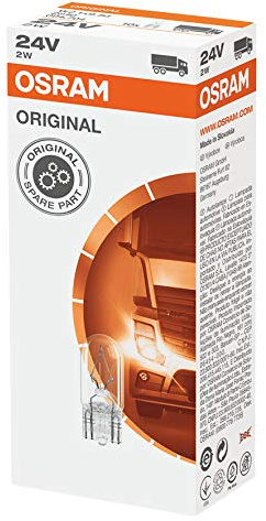 OSRAM 2840 T10 W2.1X9.5d Capless Bulb 24 V 2 W (Box of 10)